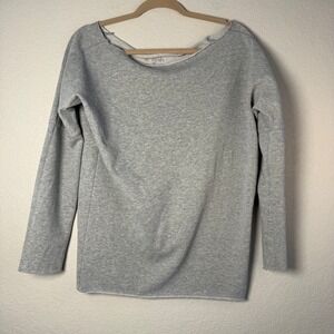 Plush & Lush Womens Top X Small XS Gray Long Sleeve Pullover‎ Sweatshirt